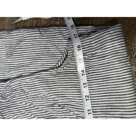 Gap Dress Stripe Button Front V-Neck Sleeveless Lightweight Linen Black Womens S - Picture 8 of 10